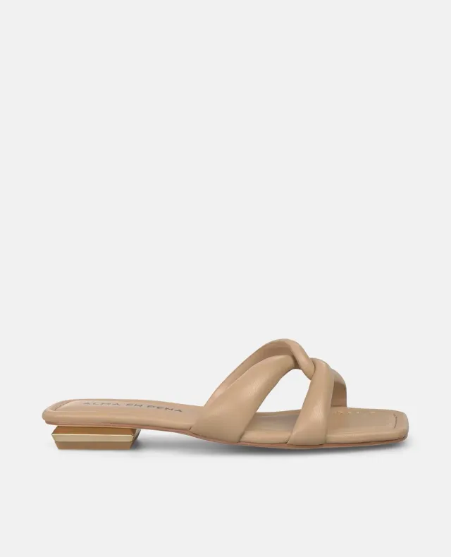 Alma en Pena V268608 sandales plates cuir sable