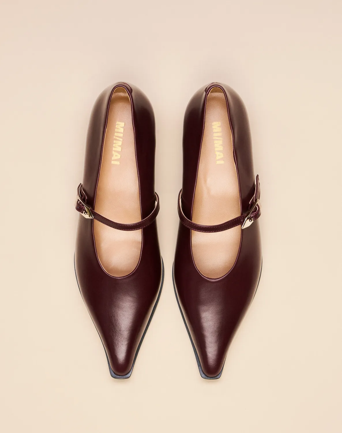 Mi/Mai Renzo Burgundy escarpins cuir burgundy petit talon