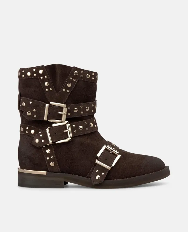 Alma en Pena I260902 bottines cuir marron talon plat