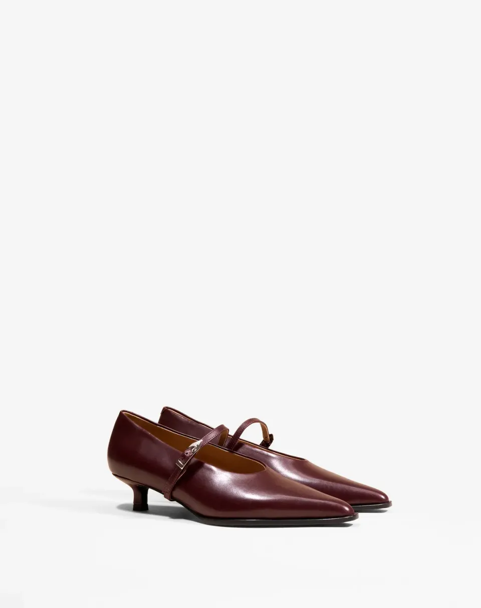 Mi/Mai Renzo Burgundy escarpins cuir burgundy petit talon