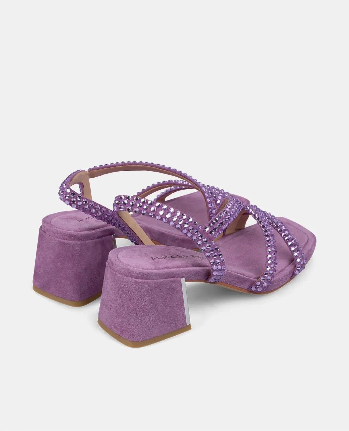 Alma en Pena V2550973 sandales talon textile violet 6 cm