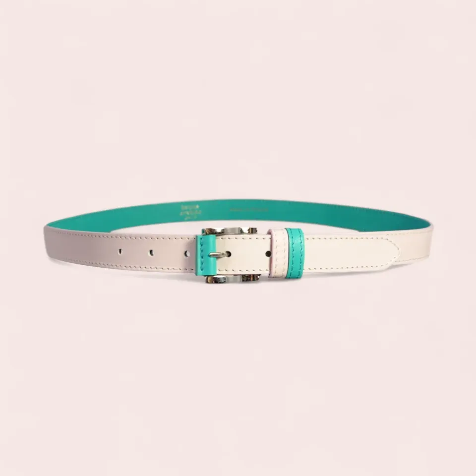 Karine Arabian CADET ceinture cuir rose pâle turquoise