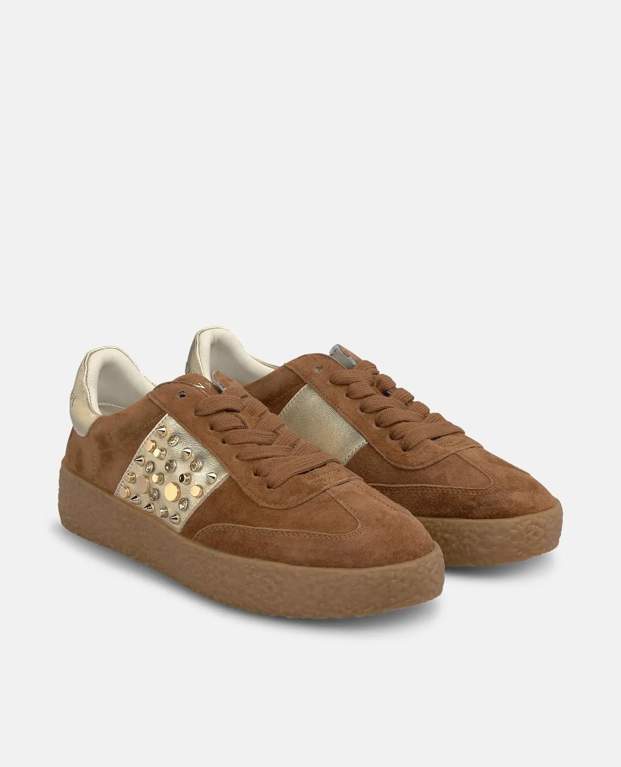 Alma en Pena I261105 baskets daim marron strass