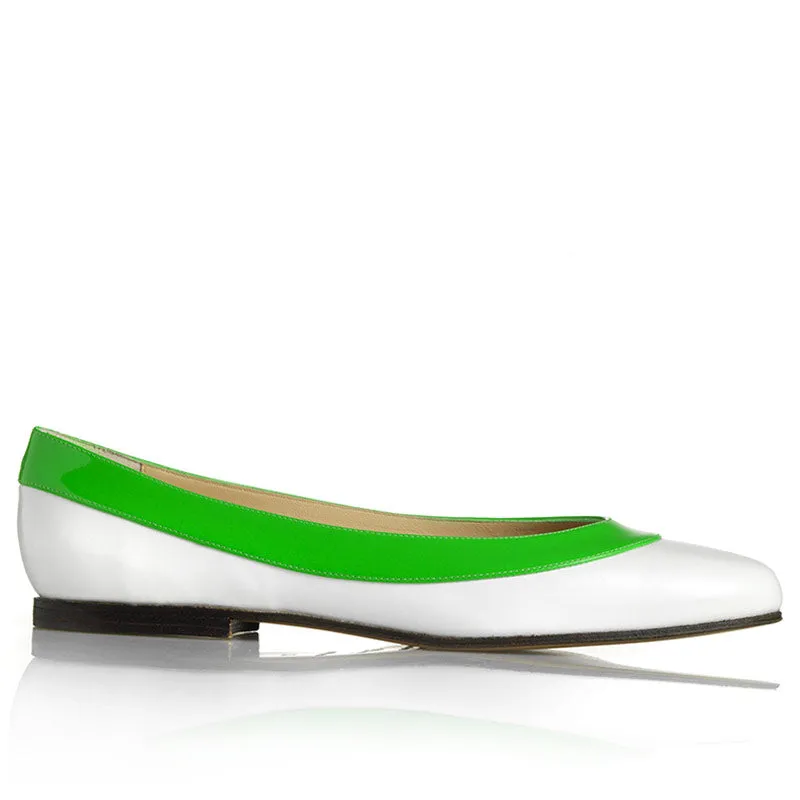 Bégum Paris Bicyclette ballerines cuir verni fluo