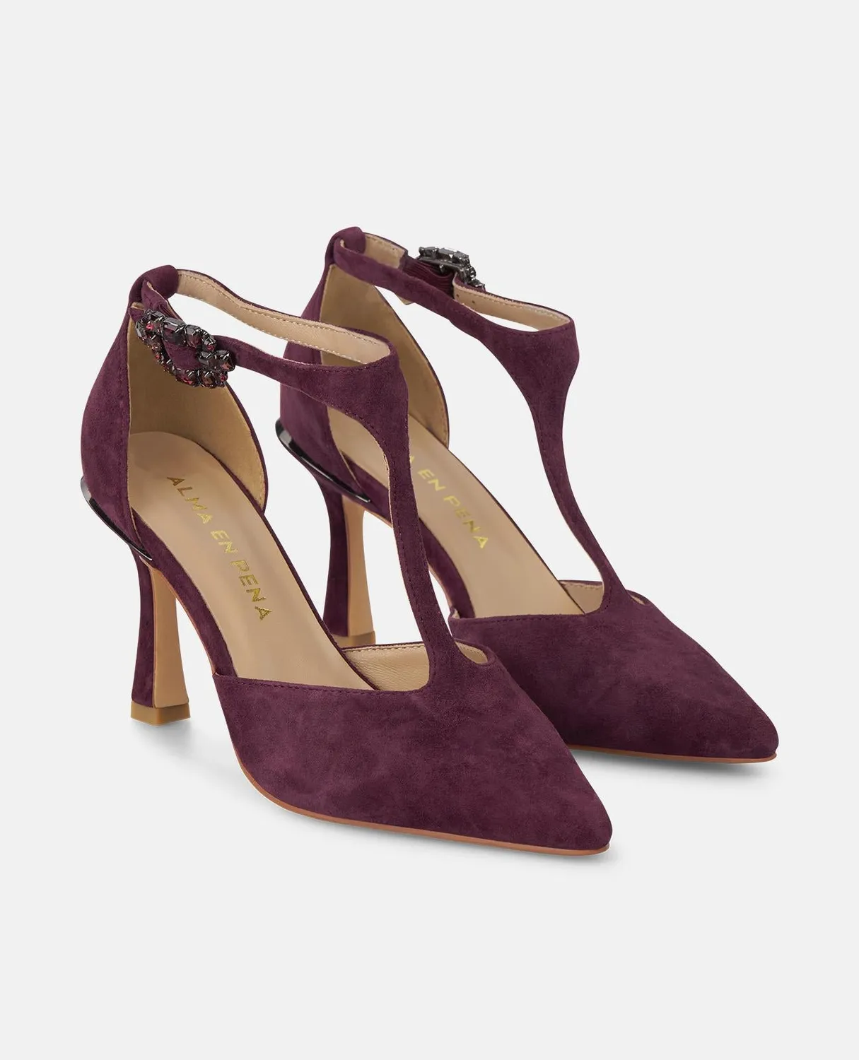 Alma en Pena I250405 escarpin bordeaux daim talon 9 cm