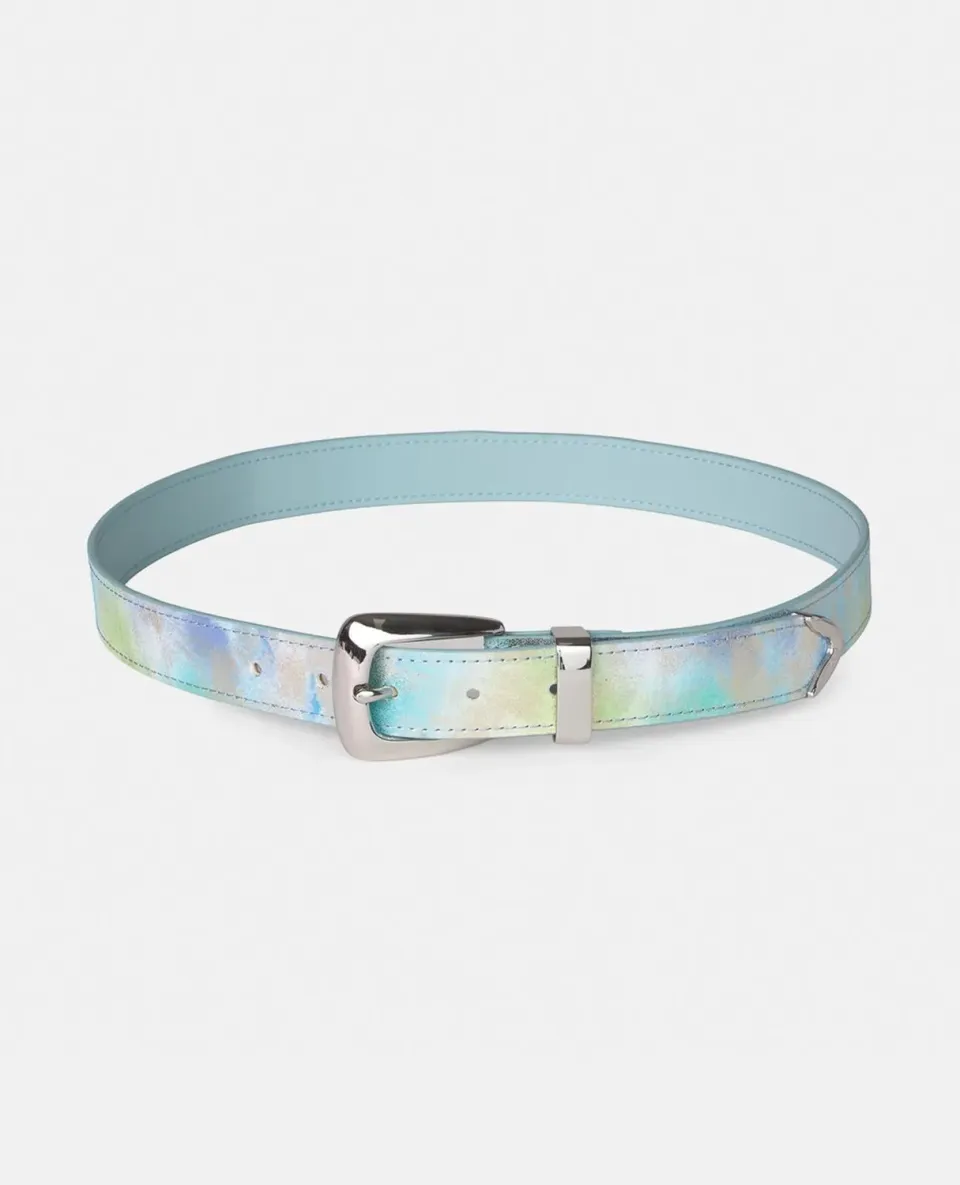 Alma en Pena V26CT017 ceinture bleue cuir 3 cm