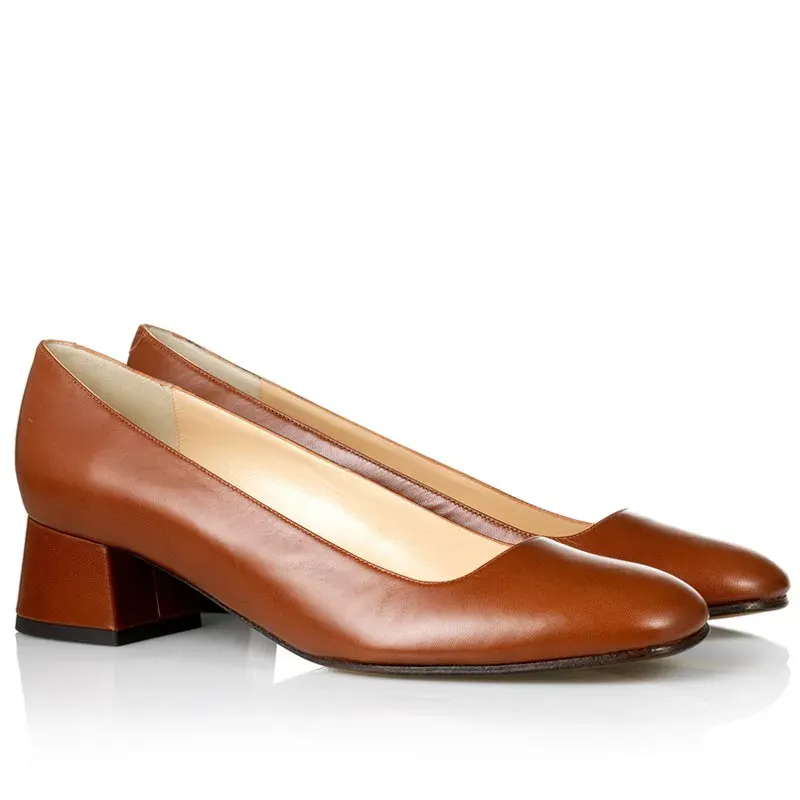Bégum Paris Cabourg escarpins noisette cuir