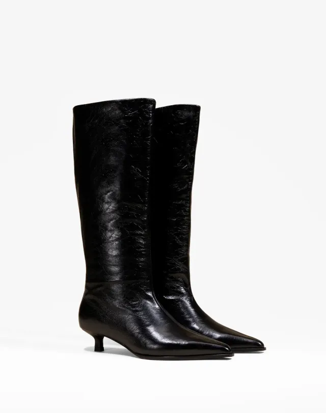 Mi/Mai Vivienne Crinkled bottes cuir bout pointu