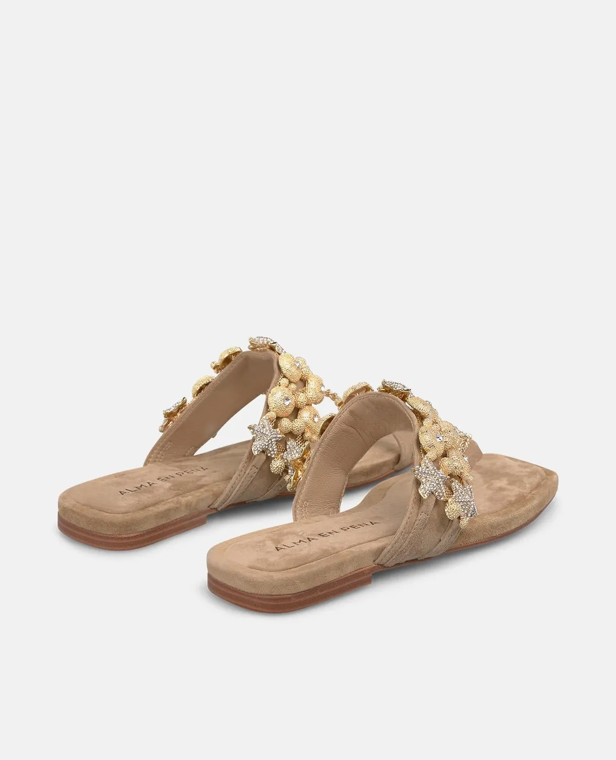 Alma en Pena V268431 sandales plates sable cuir