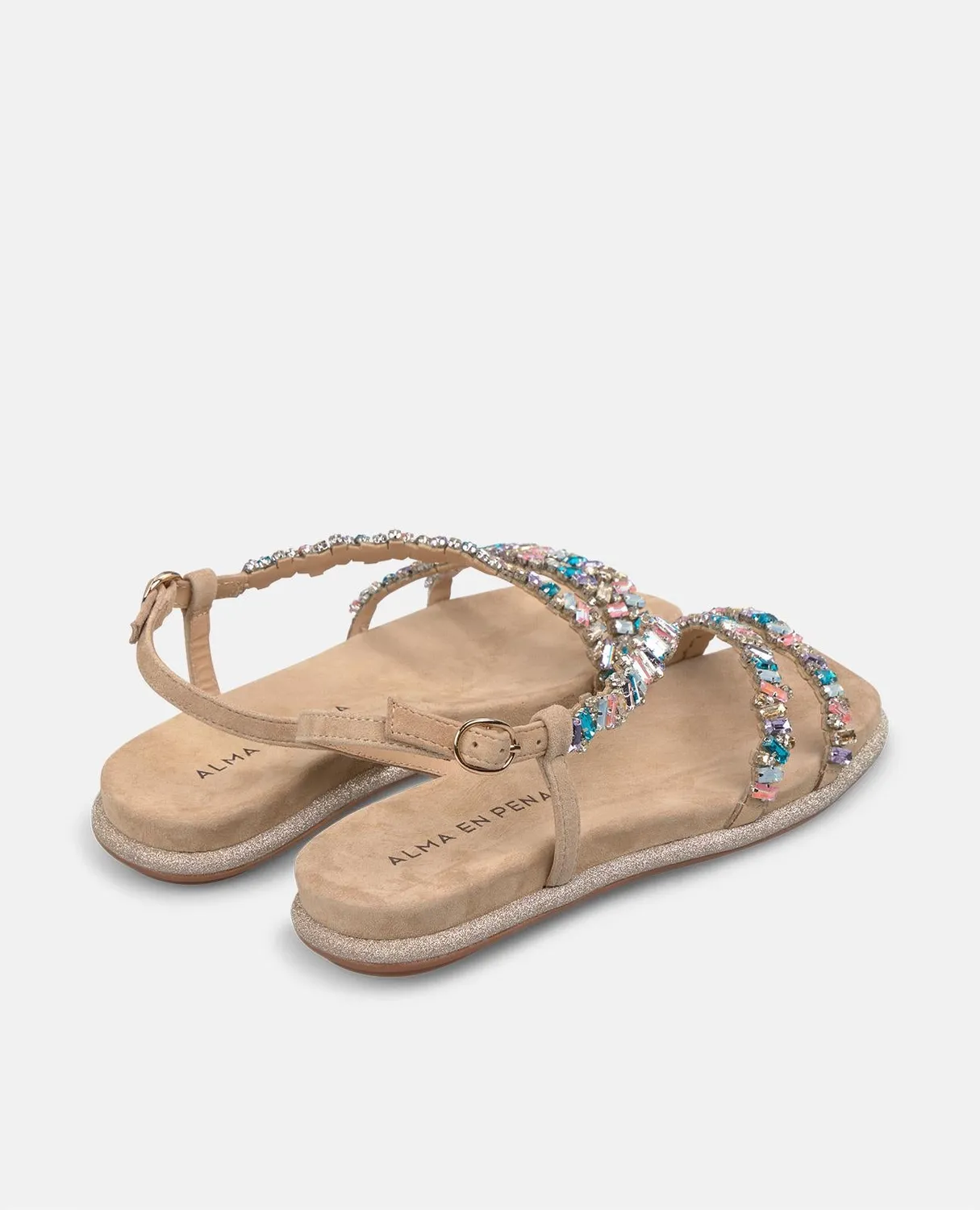 Alma en Pena V251614 sandales plates sable bijou