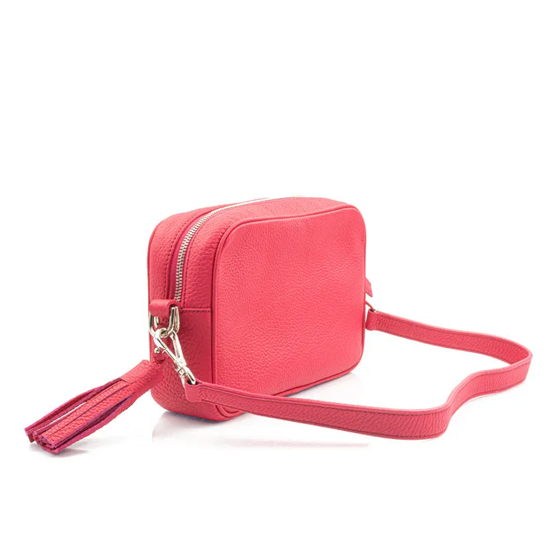 Bégum Paris Adèle sac cuir grainé fuchsia