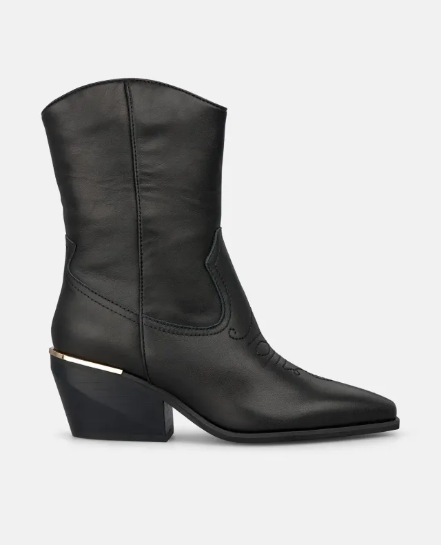 Alma en Pena I260590 bottines santiag cuir noir 6,5 cm