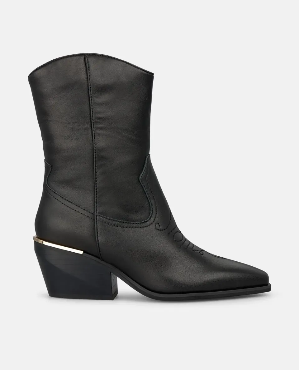 Alma en Pena I260590 bottines santiag cuir noir 6,5 cm