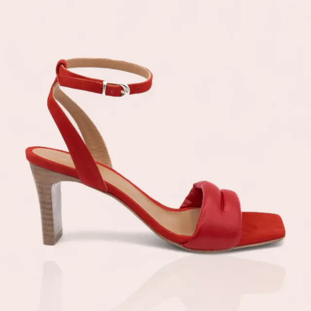 Karine Arabian INGE sandale rouge cuir talon 70mm