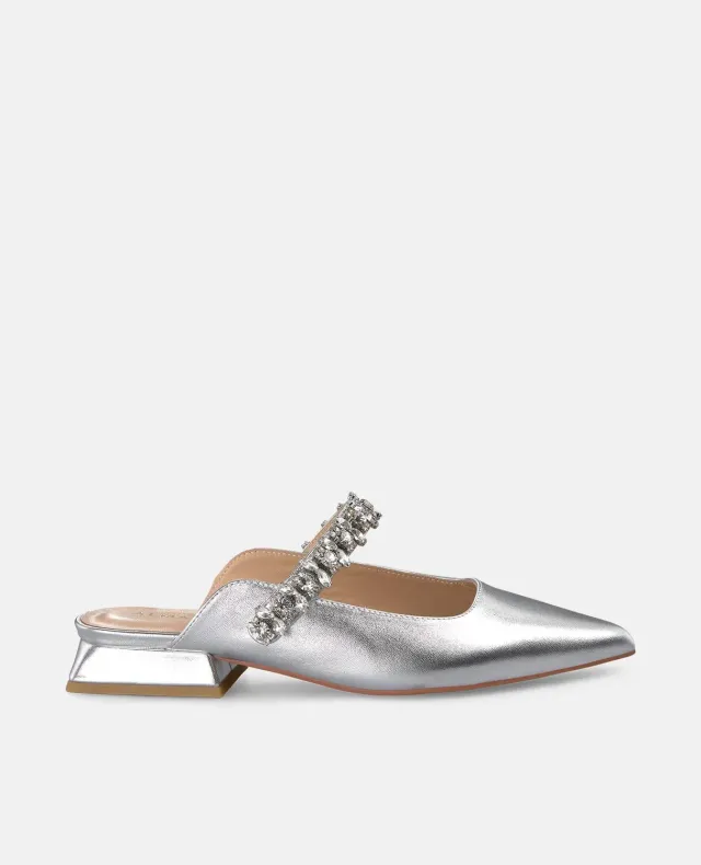 Alma en Pena V250491 mules argenté strass talon 2 cm
