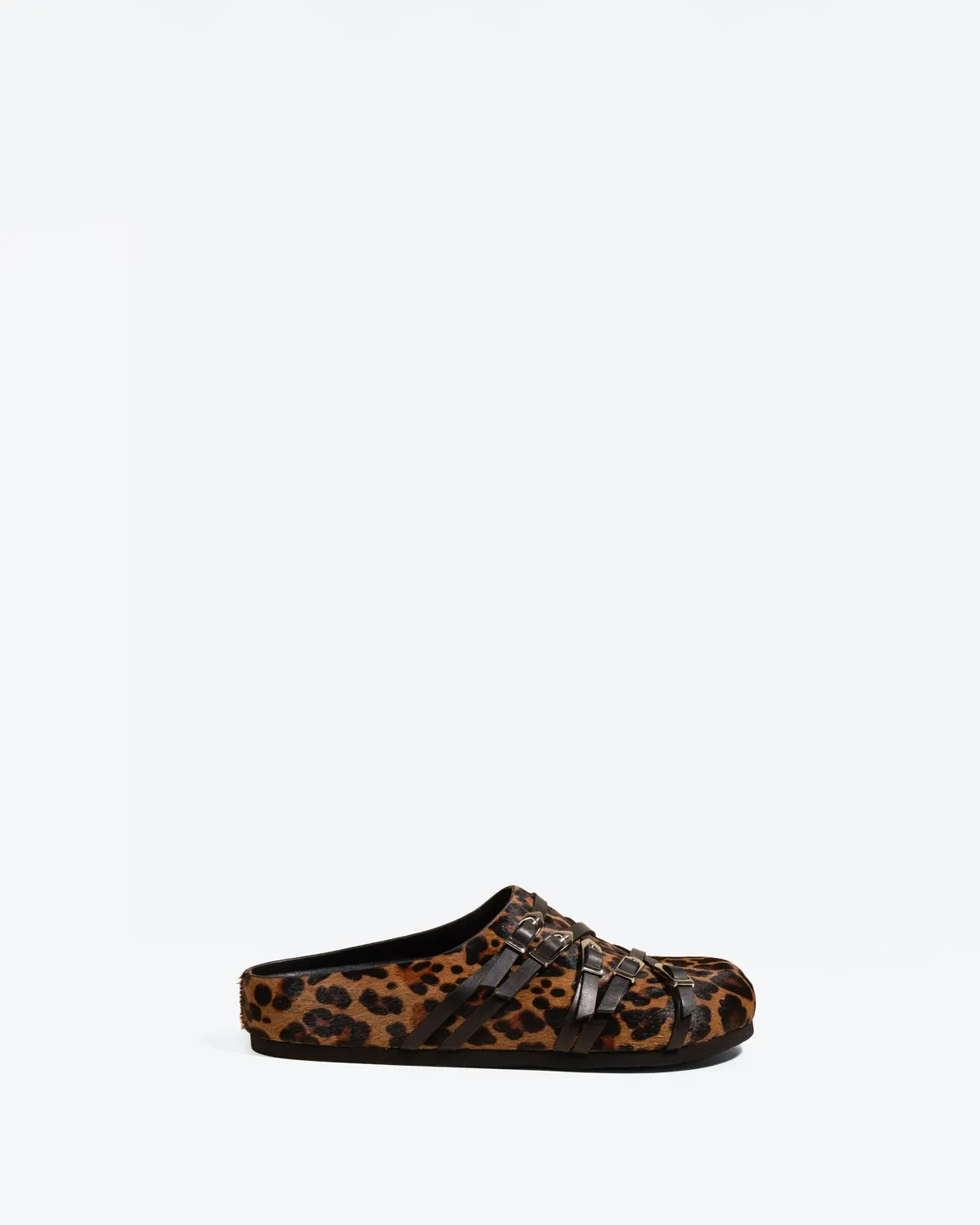 Mi/Mai Toledo Léo mules sabot léopard plat