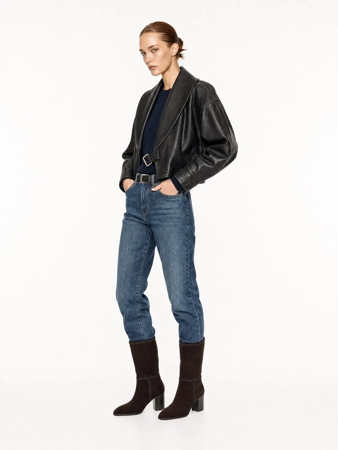 Mi/Mai Colette Chocolate bottines daim chocolat talon bloc