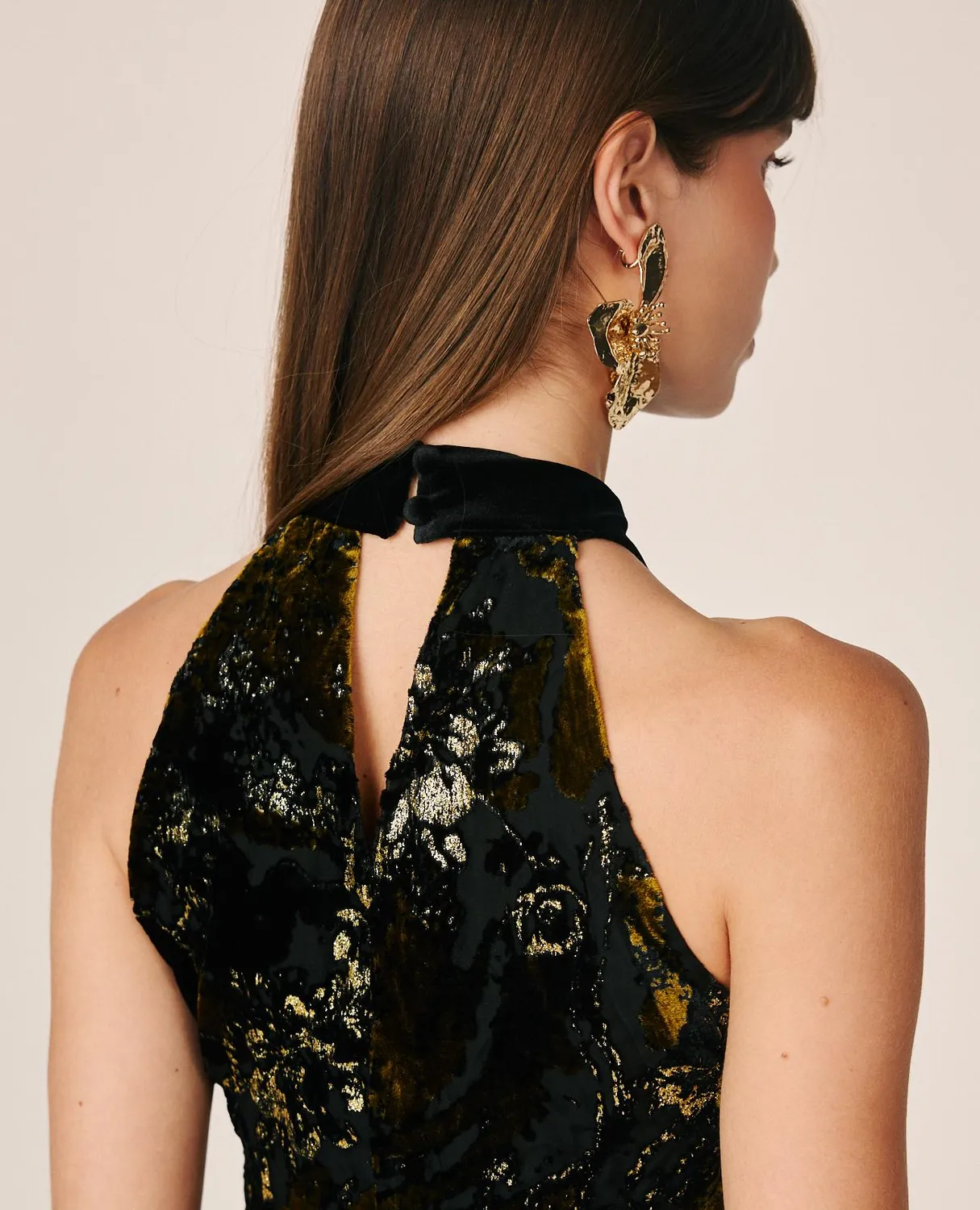 Alma en Pena I26CL0633 top halter noir imprimé