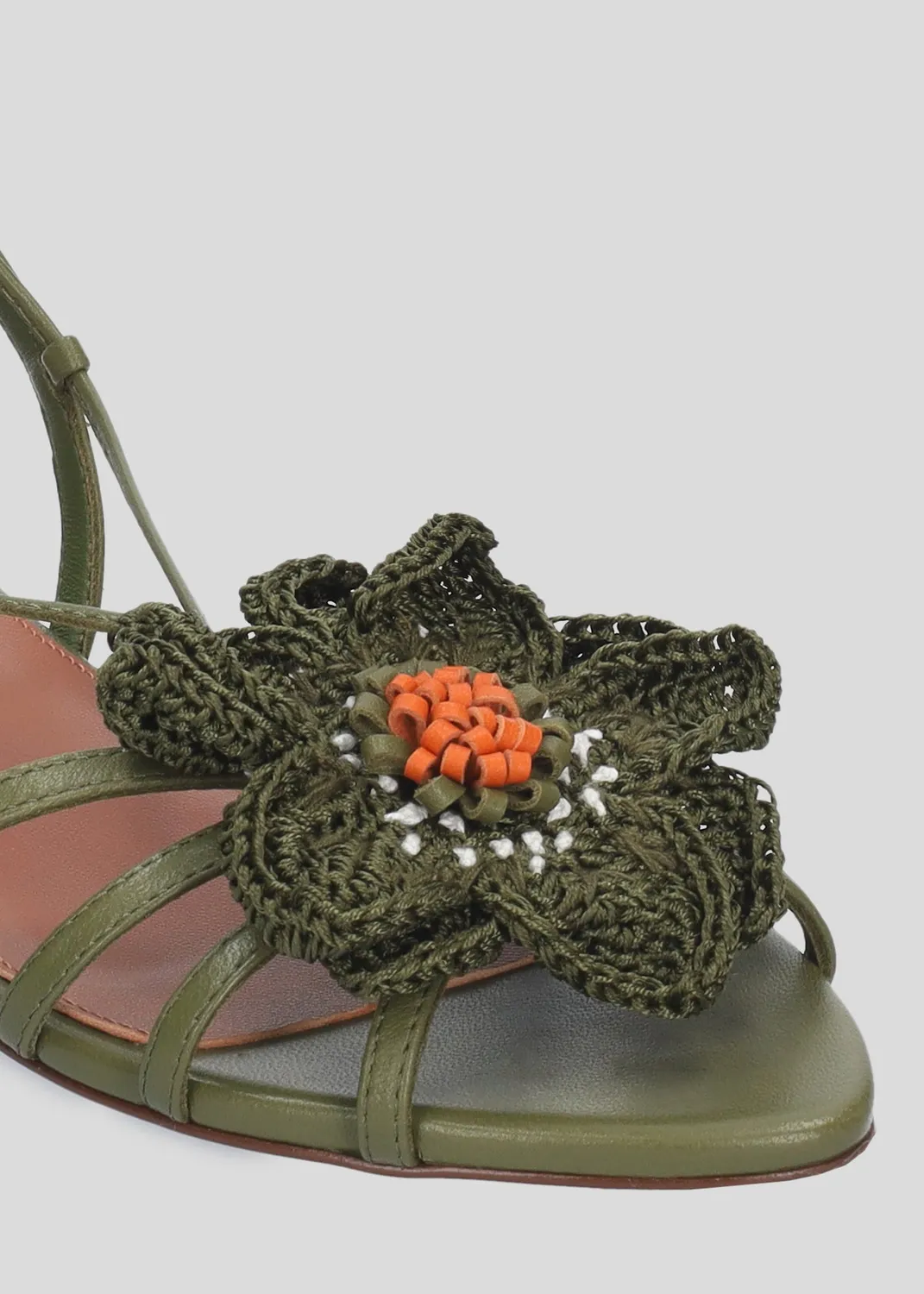 Lola Cruz Jazmin Flat Sandal sandales plates kaki sans talon
