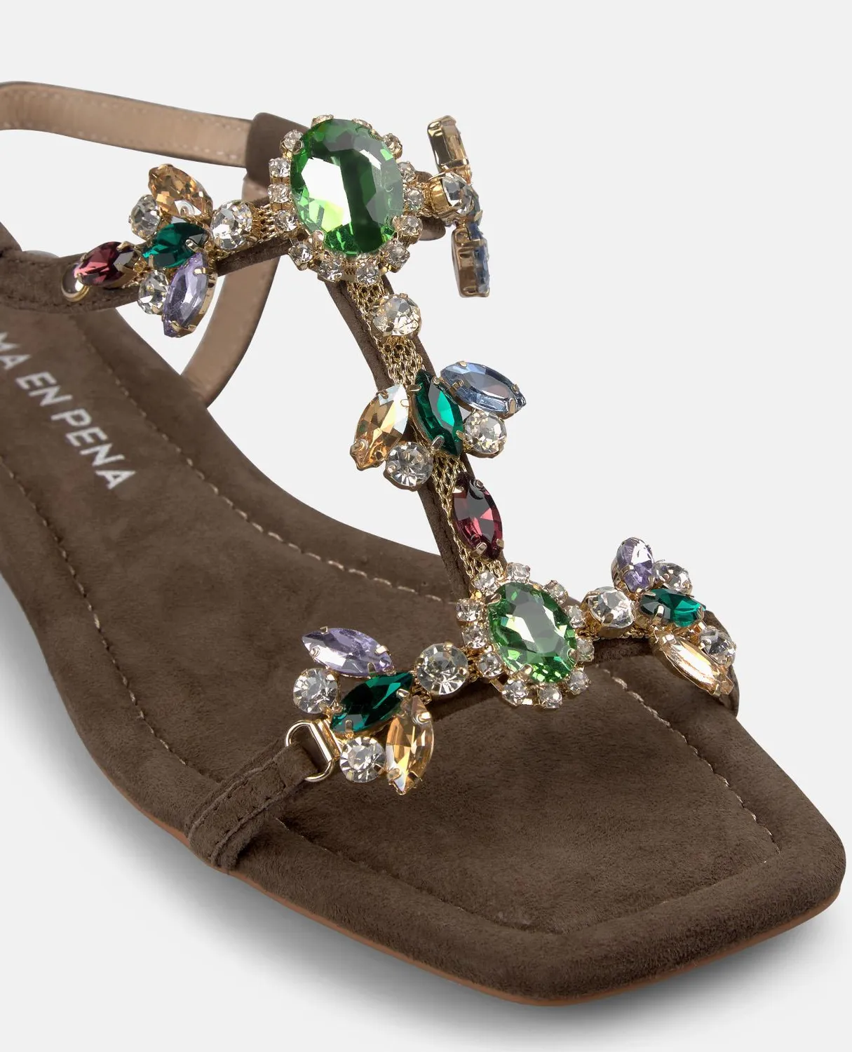 Alma en Pena V268600 sandales plates marron strass