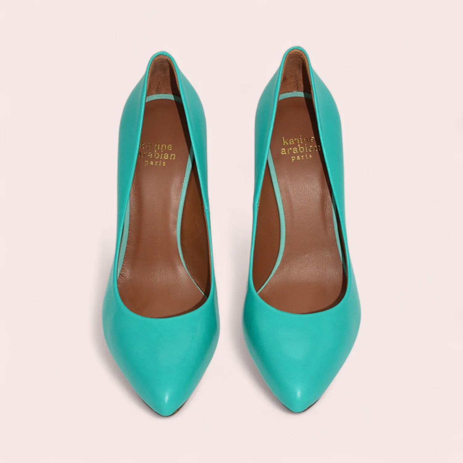 Karine Arabian PUMP escarpin cuir turquoise 38 talon 100mm
