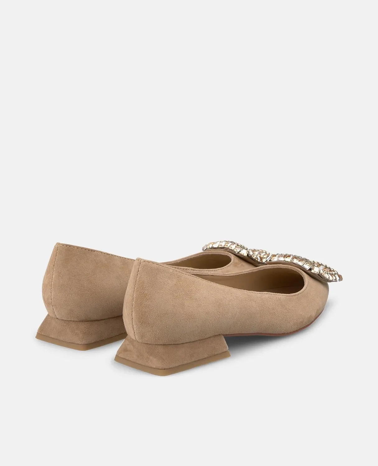 Alma en Pena I250130 ballerines camel cuir orné strass