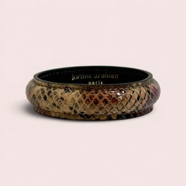 Karine Arabian Jonc bijou cuir serpent bordeaux noir
