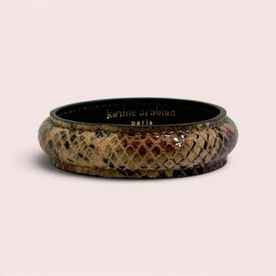 Karine Arabian Jonc bijou cuir serpent bordeaux noir