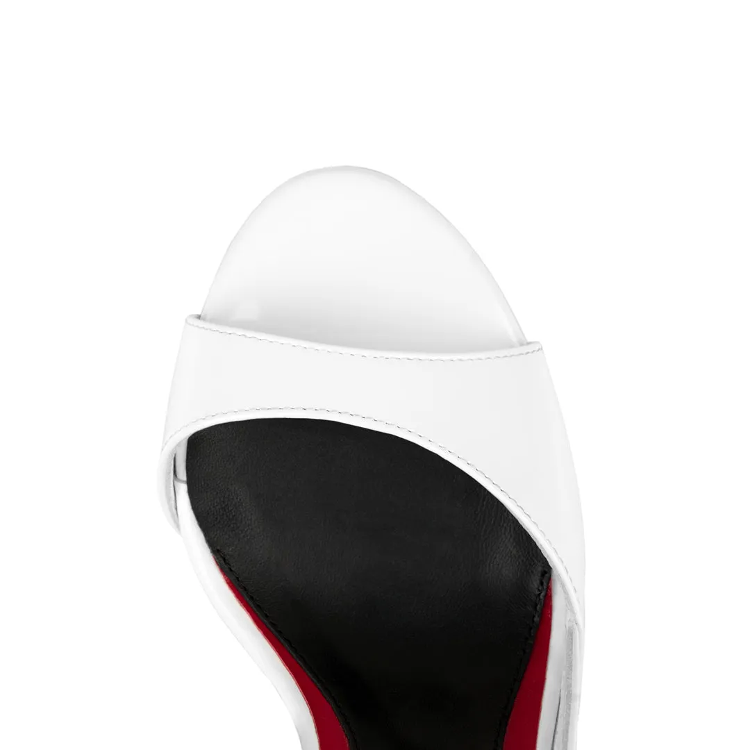 Maison Ernest Flavien 100 sandales cuir vernis blanc
