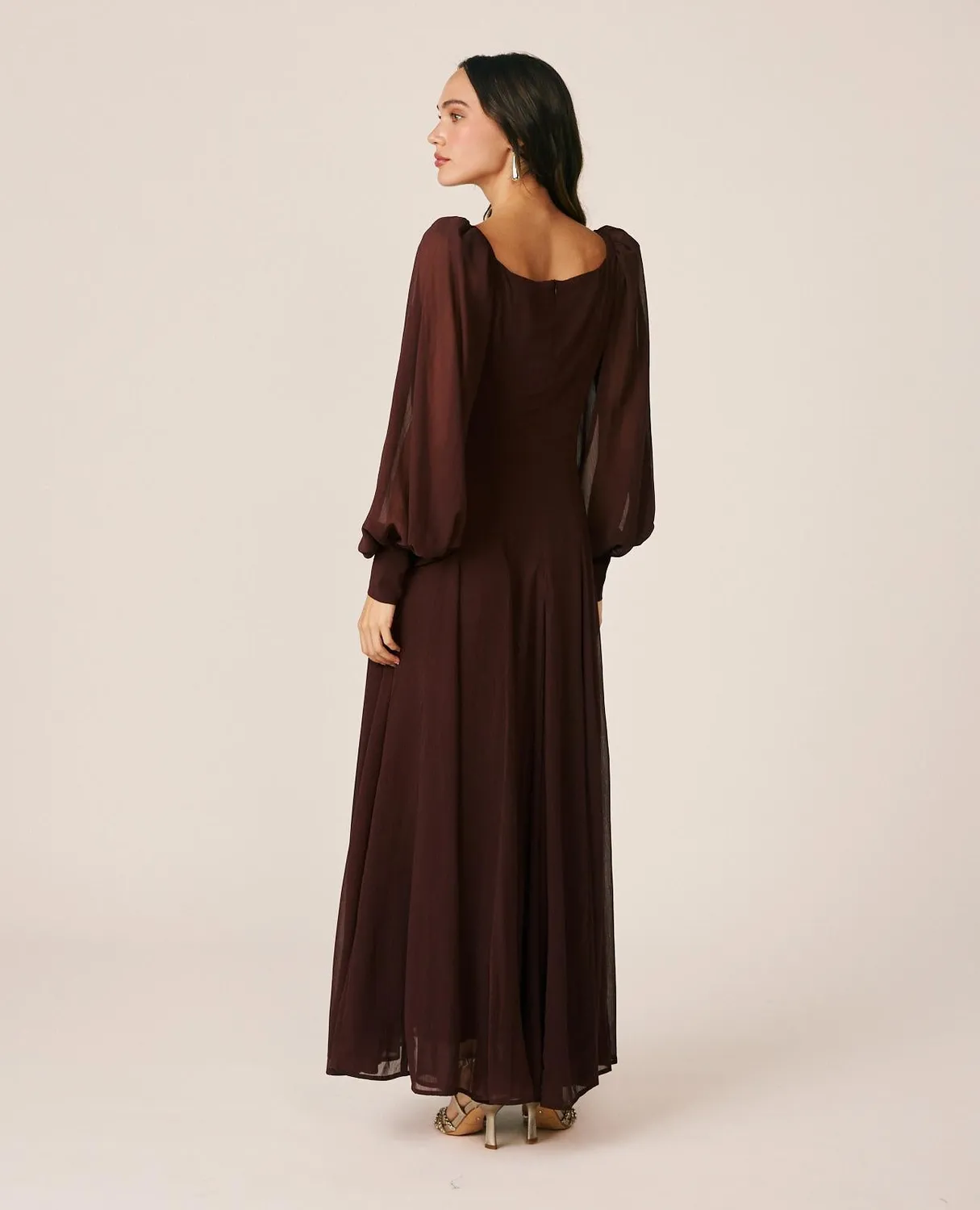 Alma en Pena I26CL0208 robe longue marron gaze