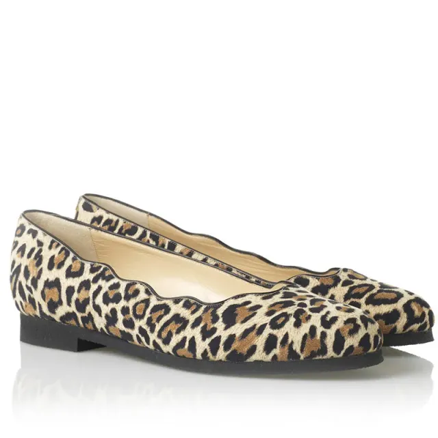 Bégum Paris Orsay ballerines cuir léopardino clair