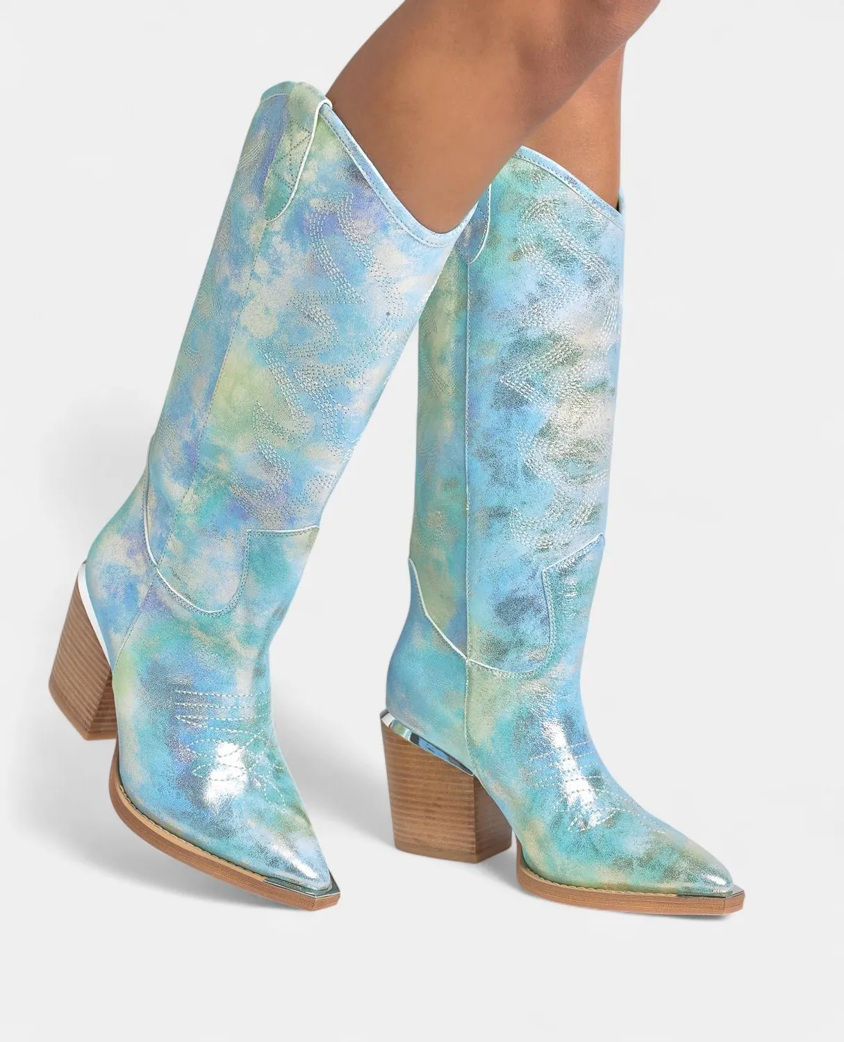 Alma en Pena V250100 bottes cowboy turquoise talon 8 cm