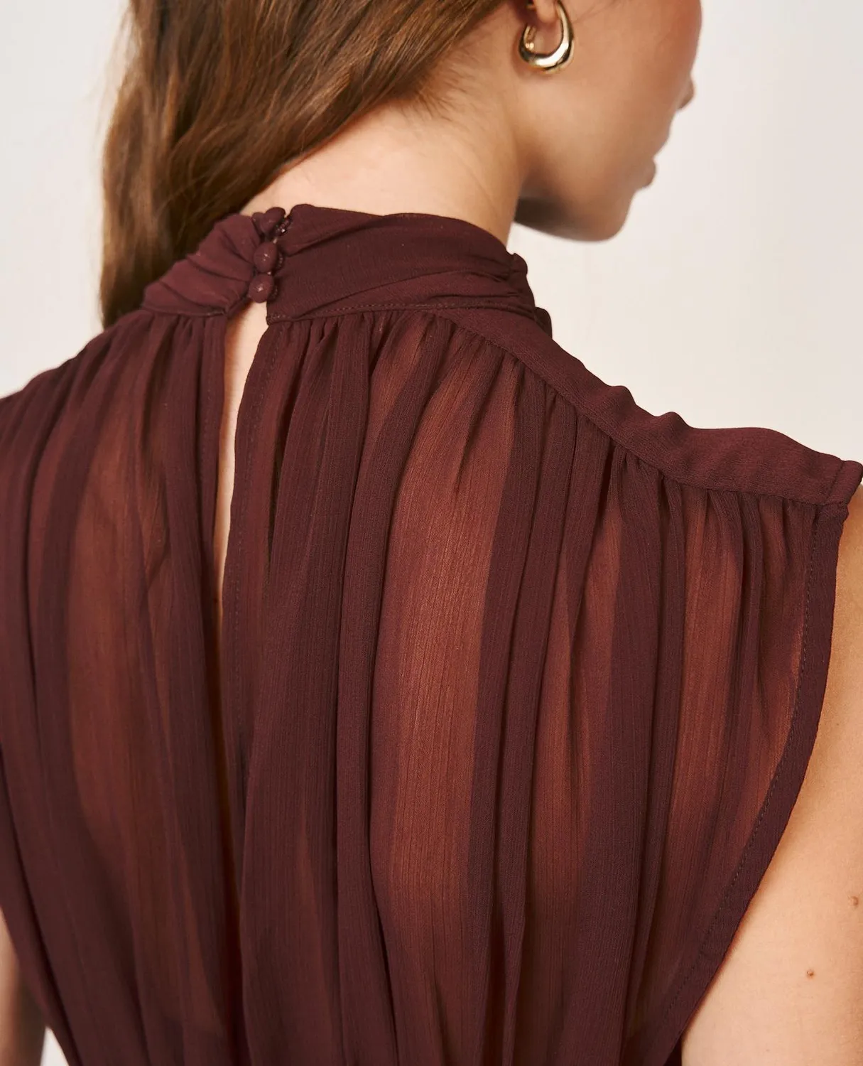 Alma en Pena I26CL0244 robe longue marron volants