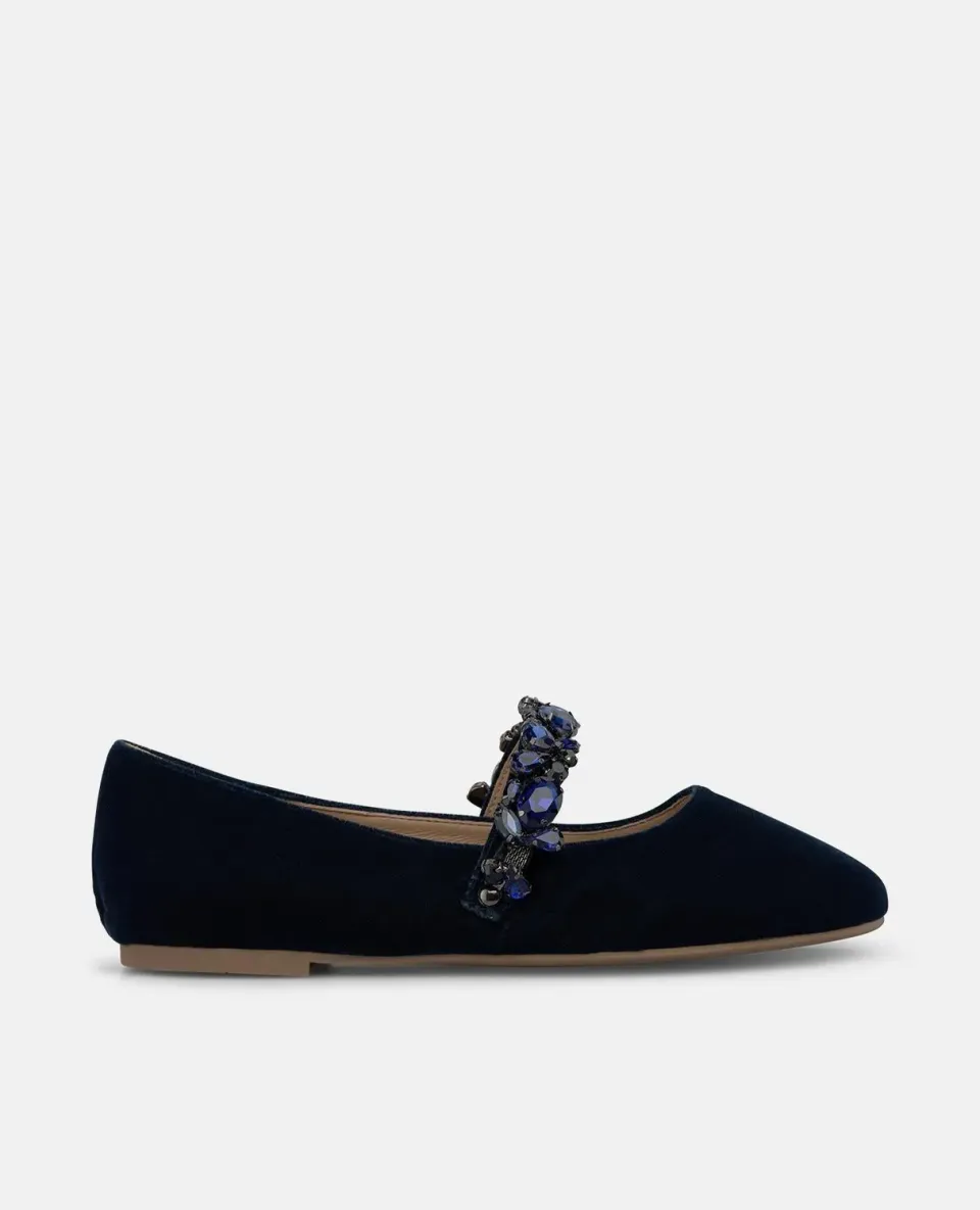 Alma en Pena I260063C ballerines velours bleu marine plat