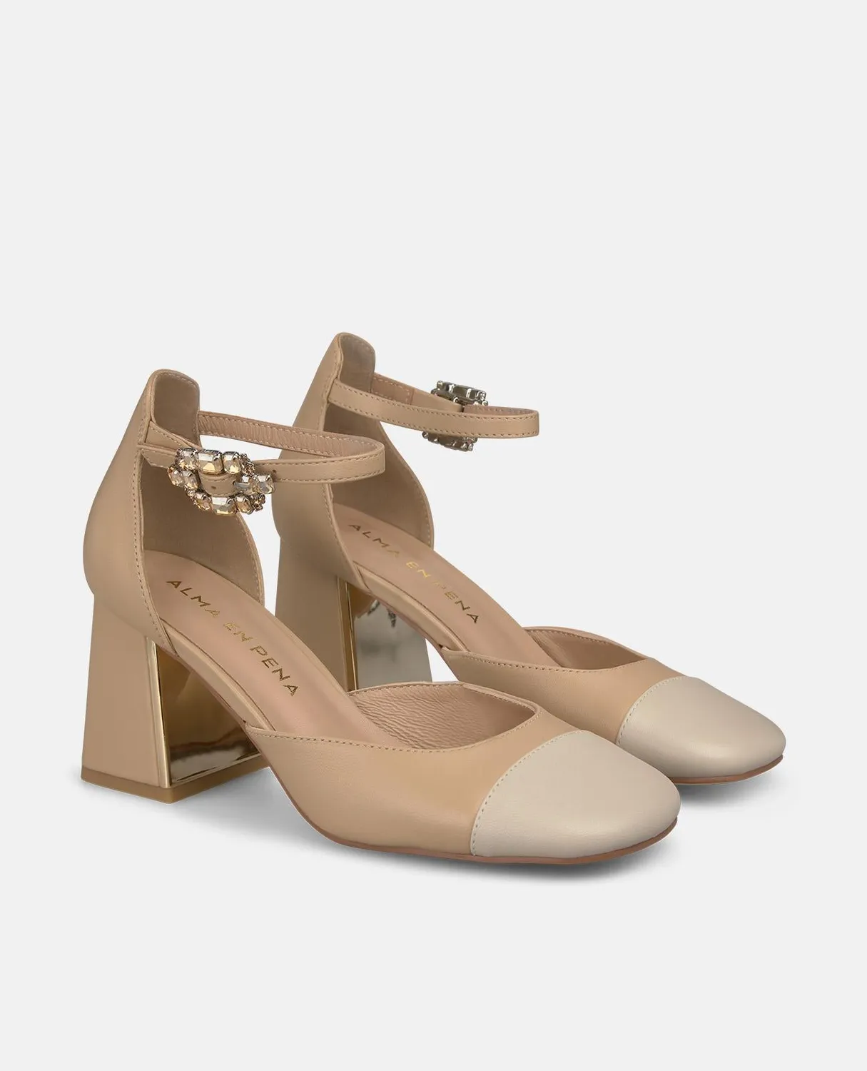 Alma en Pena V261502 escarpins cuir beige talon 7 cm