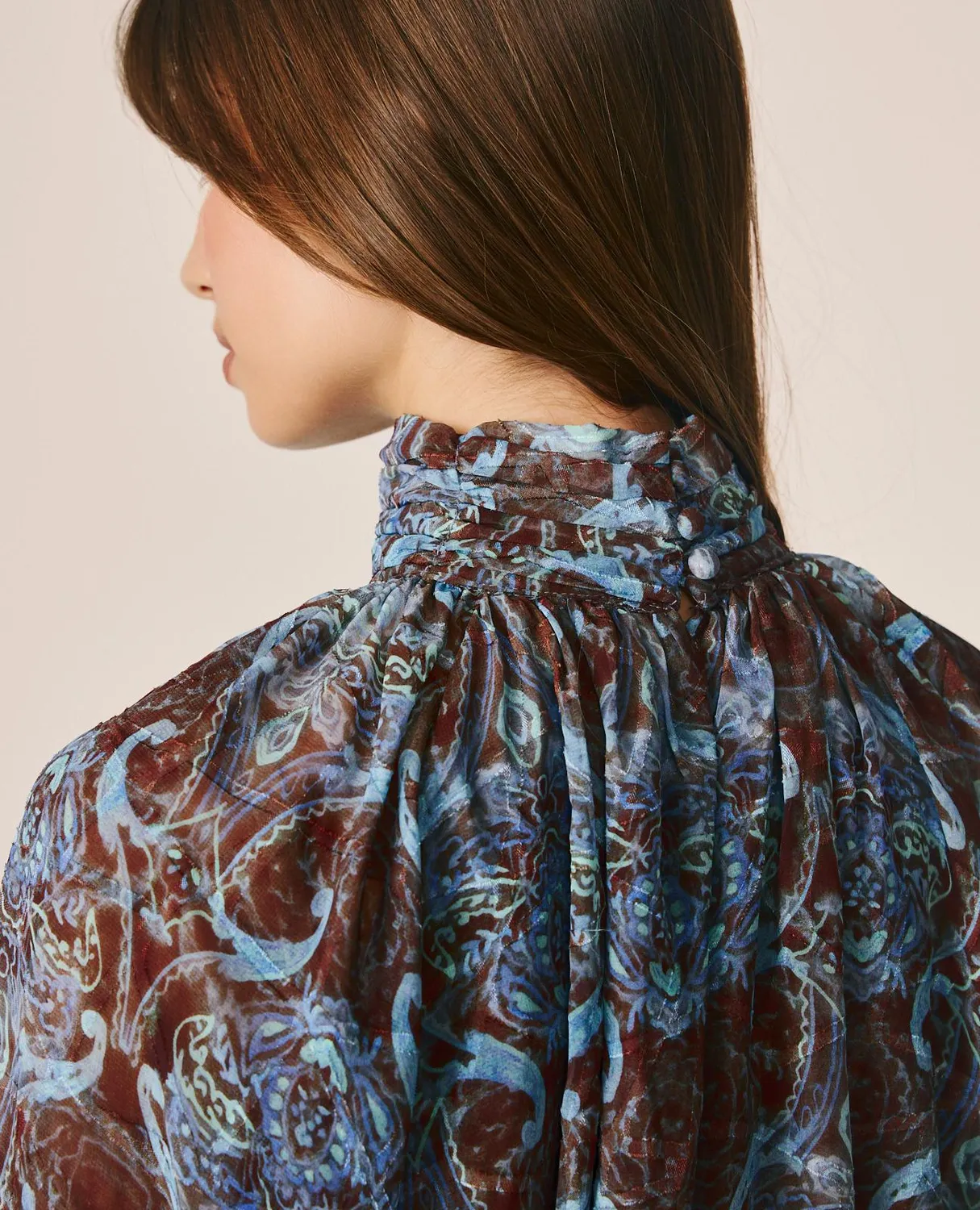 Alma en Pena I26CL0510 blouse chocolat paisley