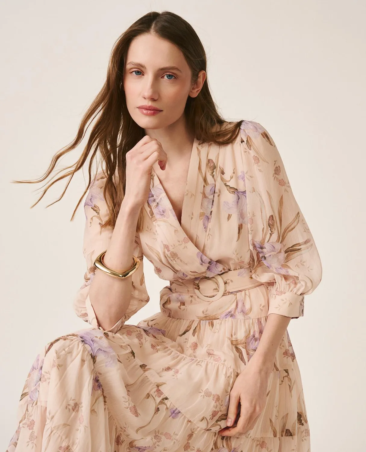 Alma en Pena V26CL0225 Robe longue lilas gaze