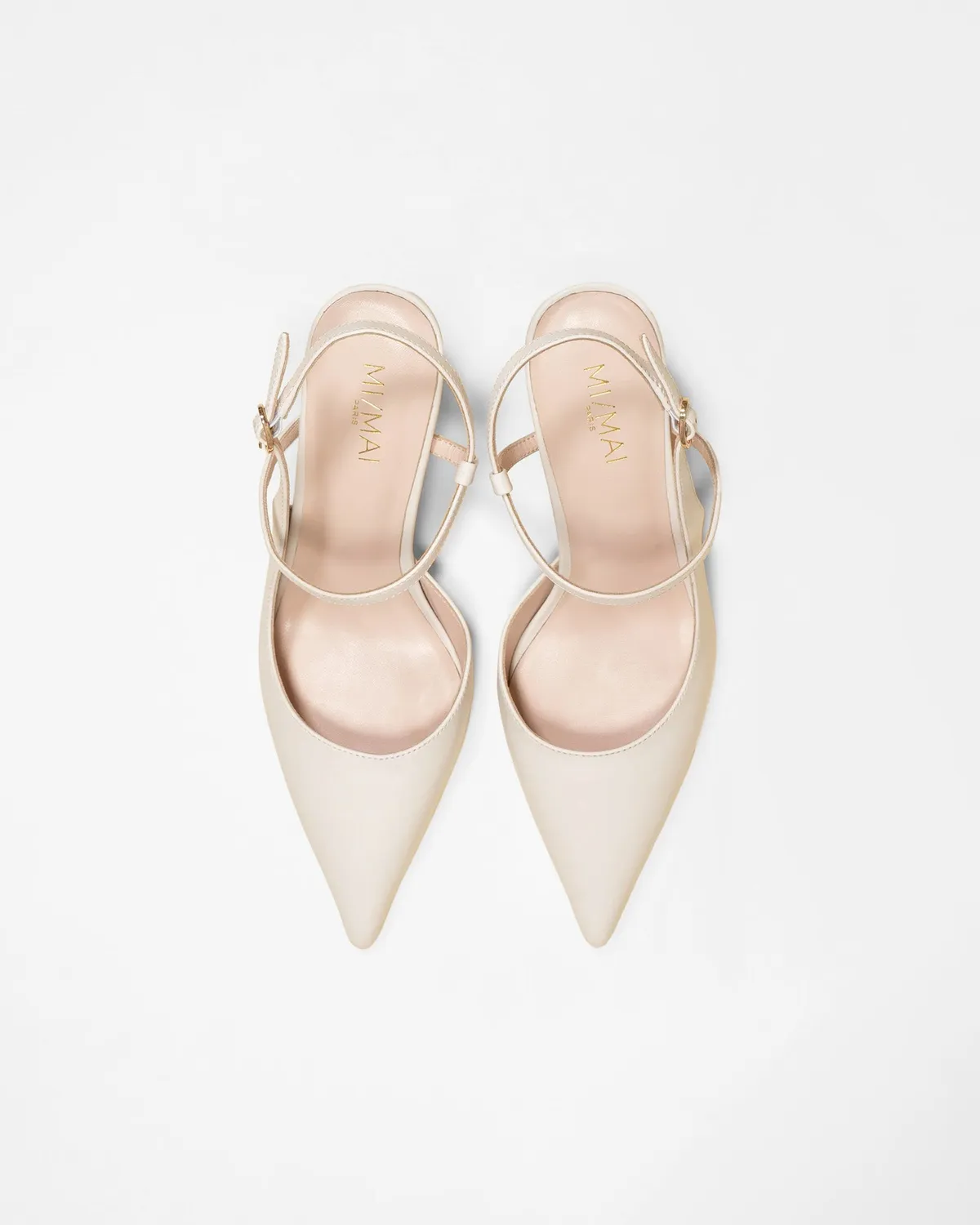 Mi/Mai Emy Off-White escarpins cuir blanc cassé bride