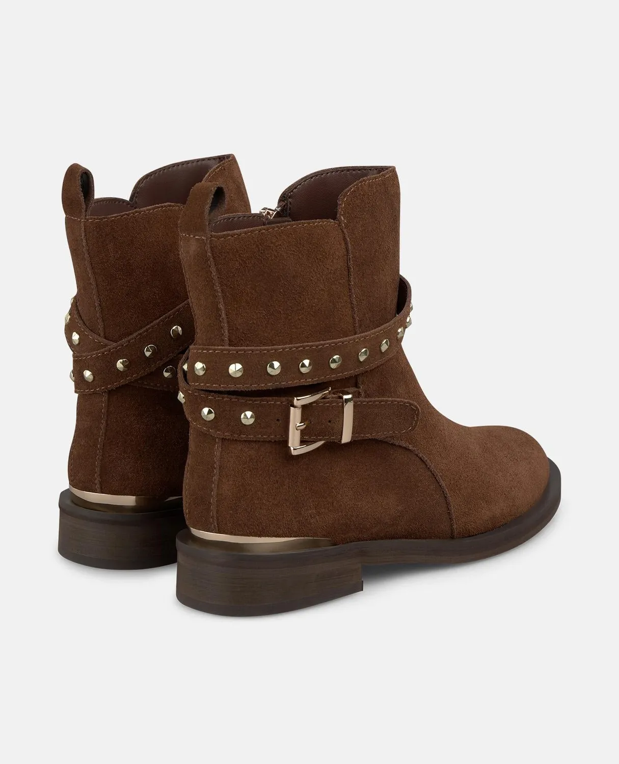 Alma en Pena I2554302 bottines plates camel cloutées