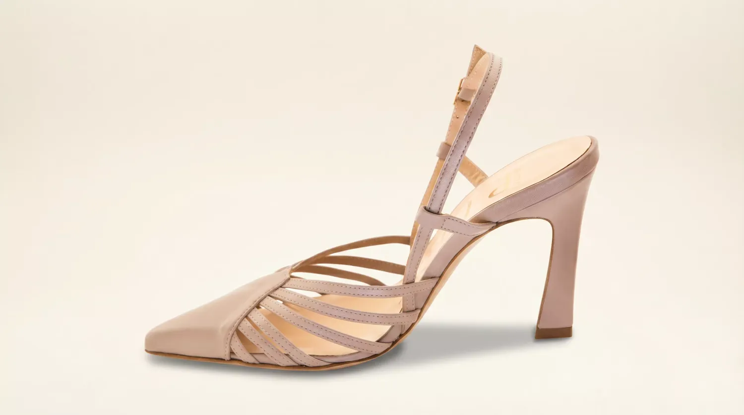 Matteo Pitti Penny slingback nude cuir talon colonne