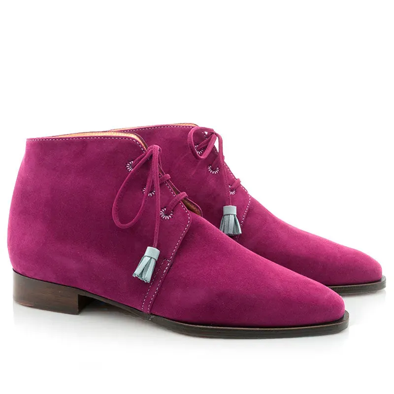 Bégum Paris Junon bottines lacets magenta cuir