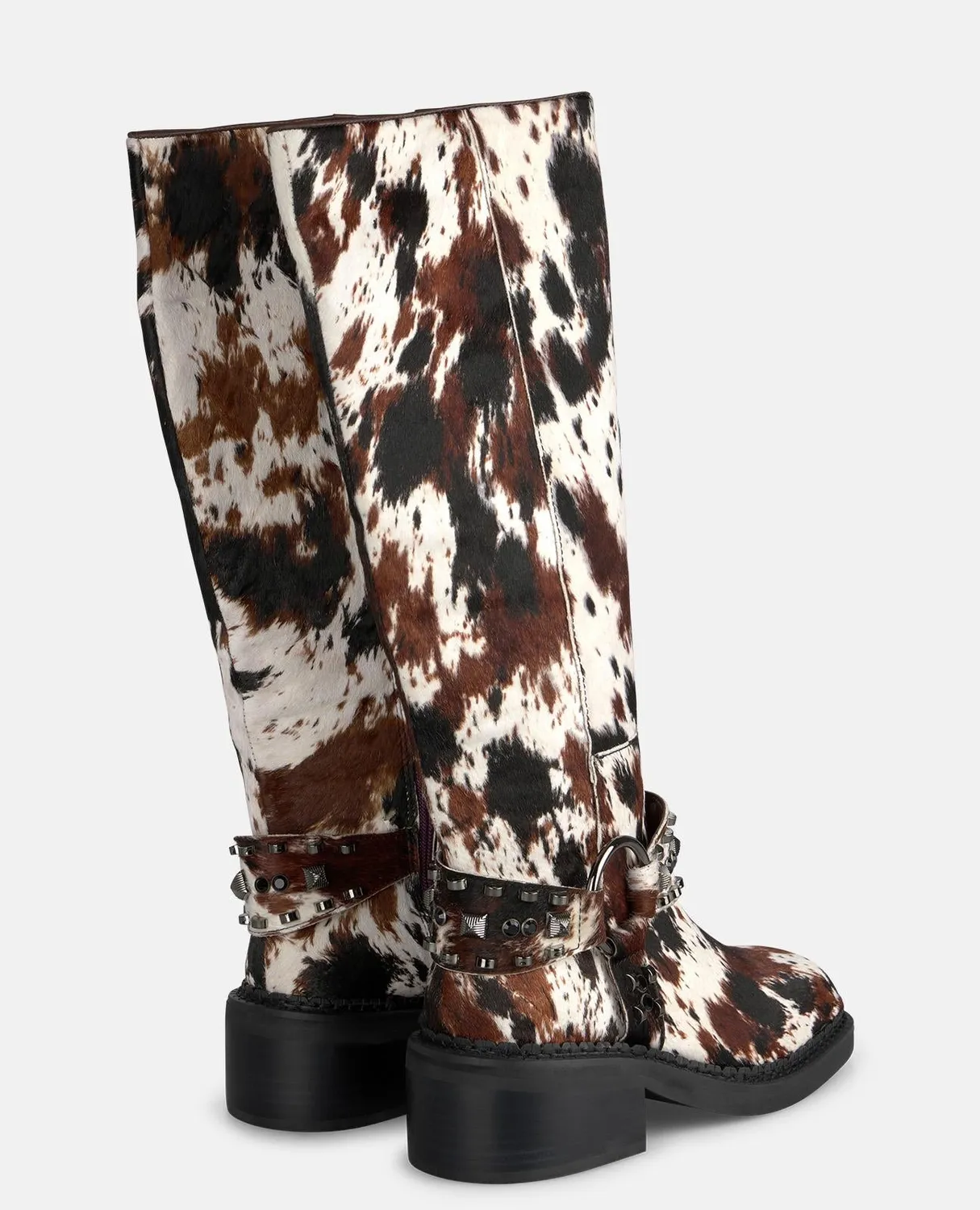 Alma en Pena I251050 bottes biker cloutées cuir multicolore
