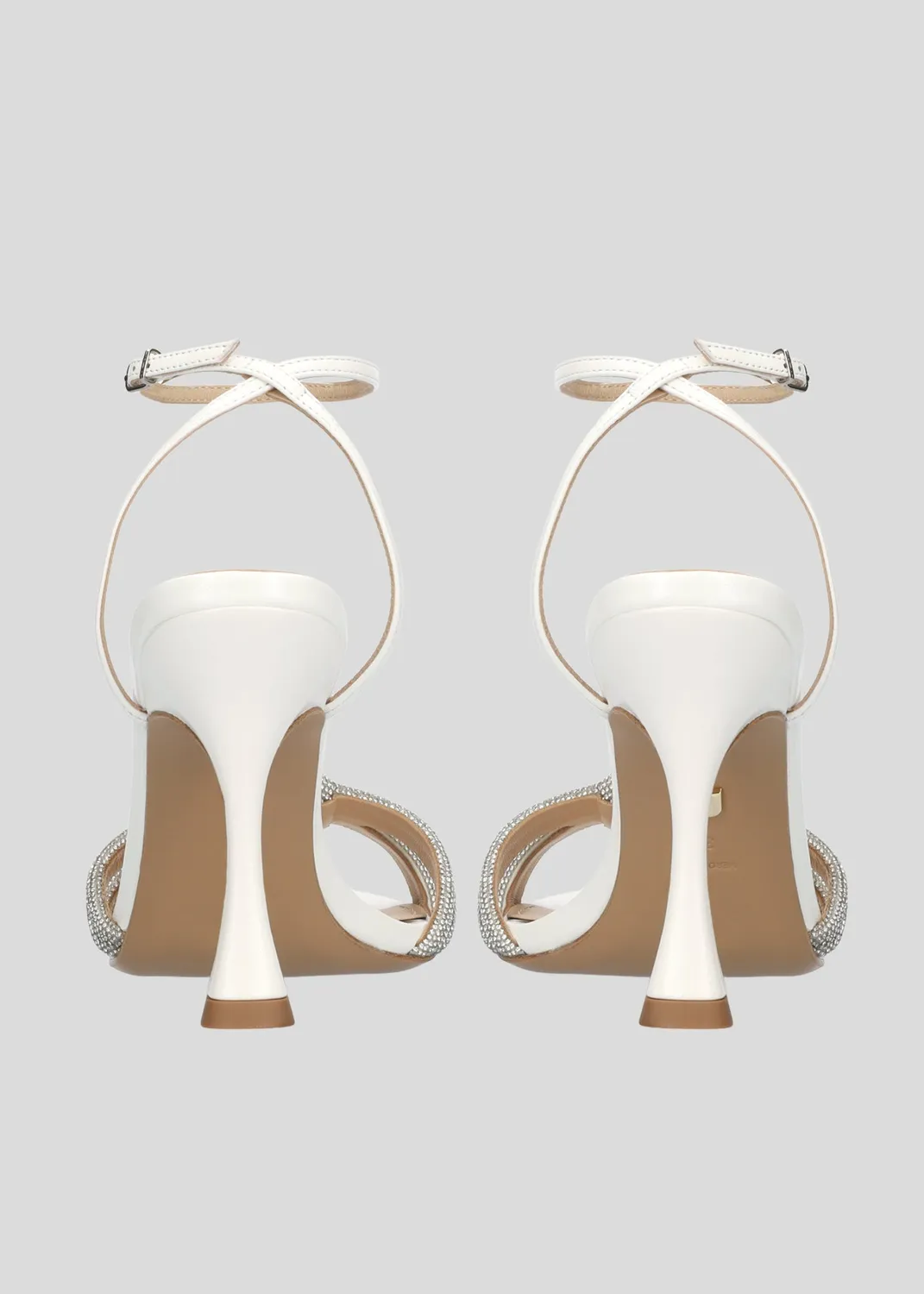 Lola Cruz Alice sandales talon 95 blanc 9,5 cm