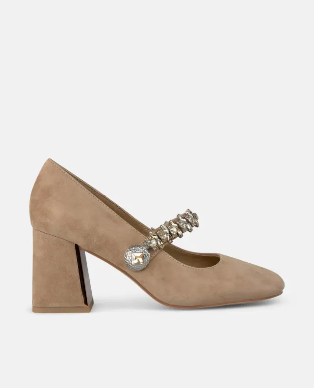 Alma en Pena I250303 escarpins camel strass talon 7 cm