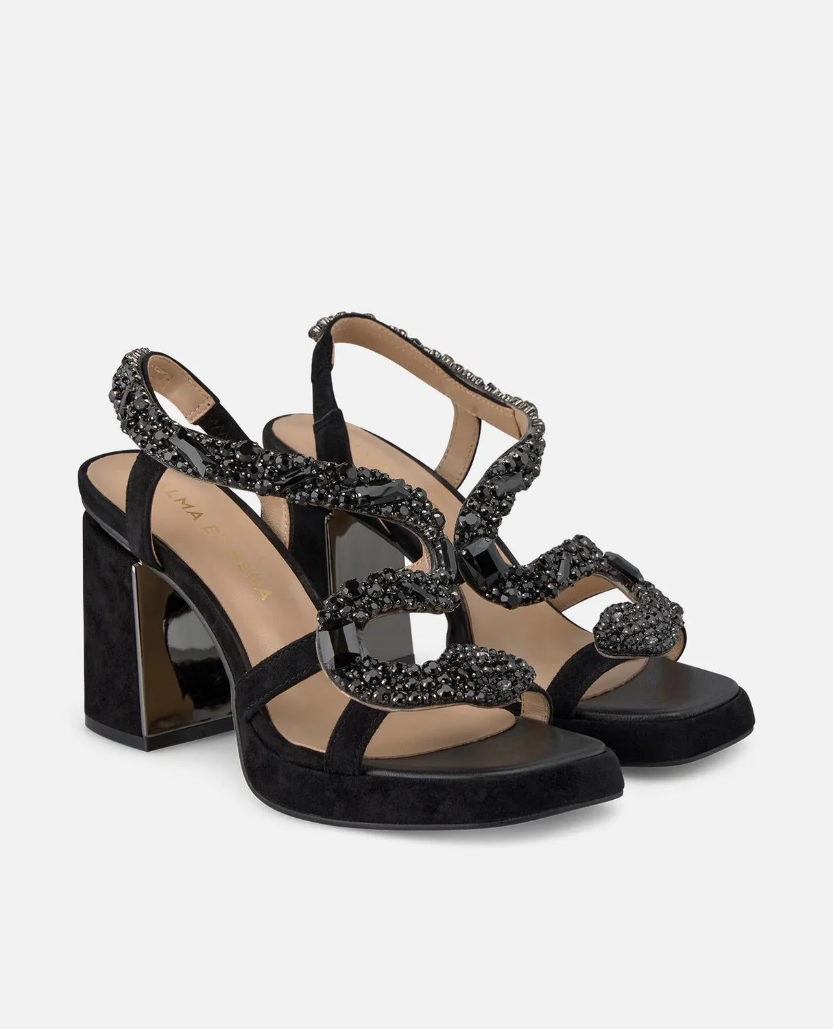 Alma en Pena I250054 sandales talon noir 8,5 cm strass