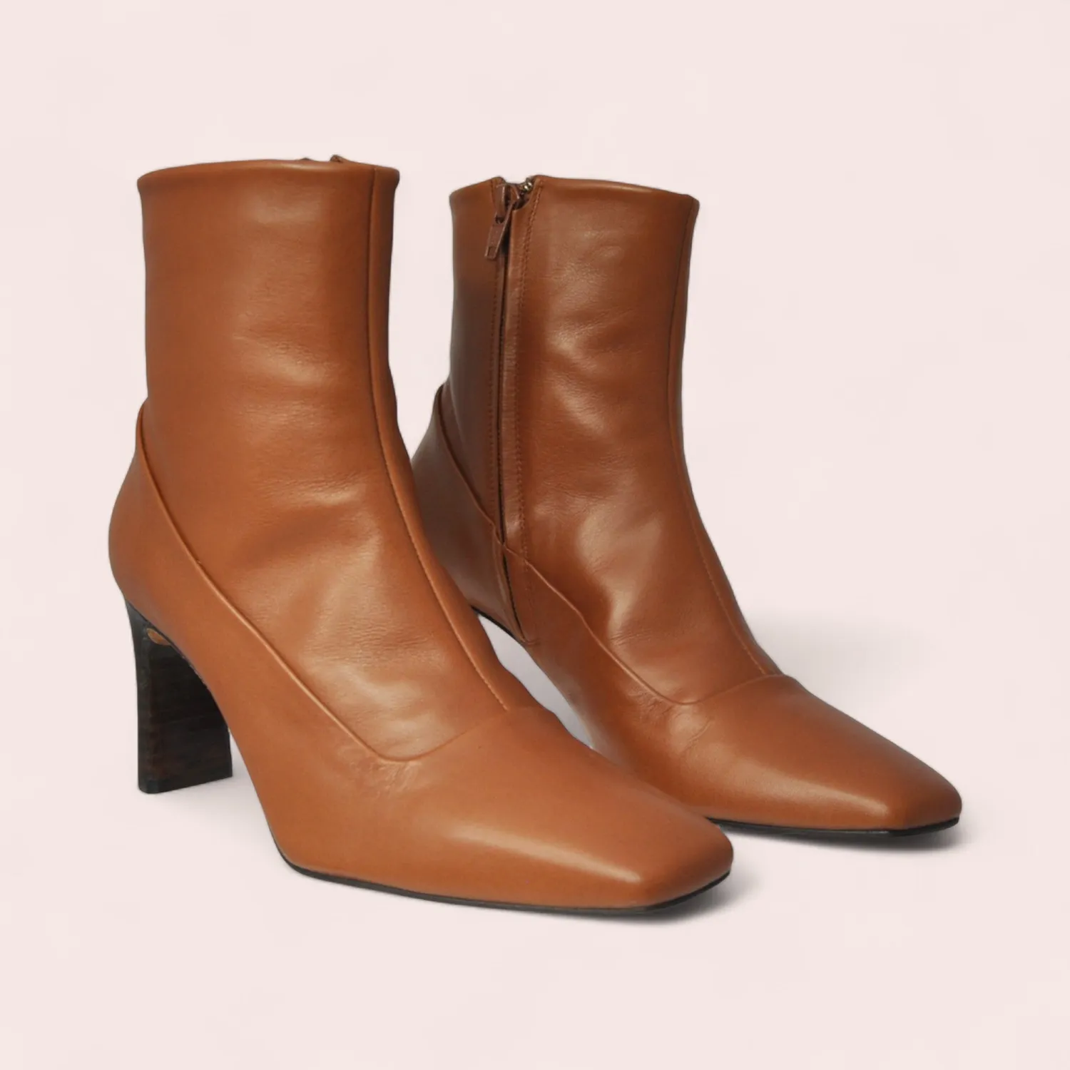 Karine Arabian VERONICA bottine cuir camel 70 mm