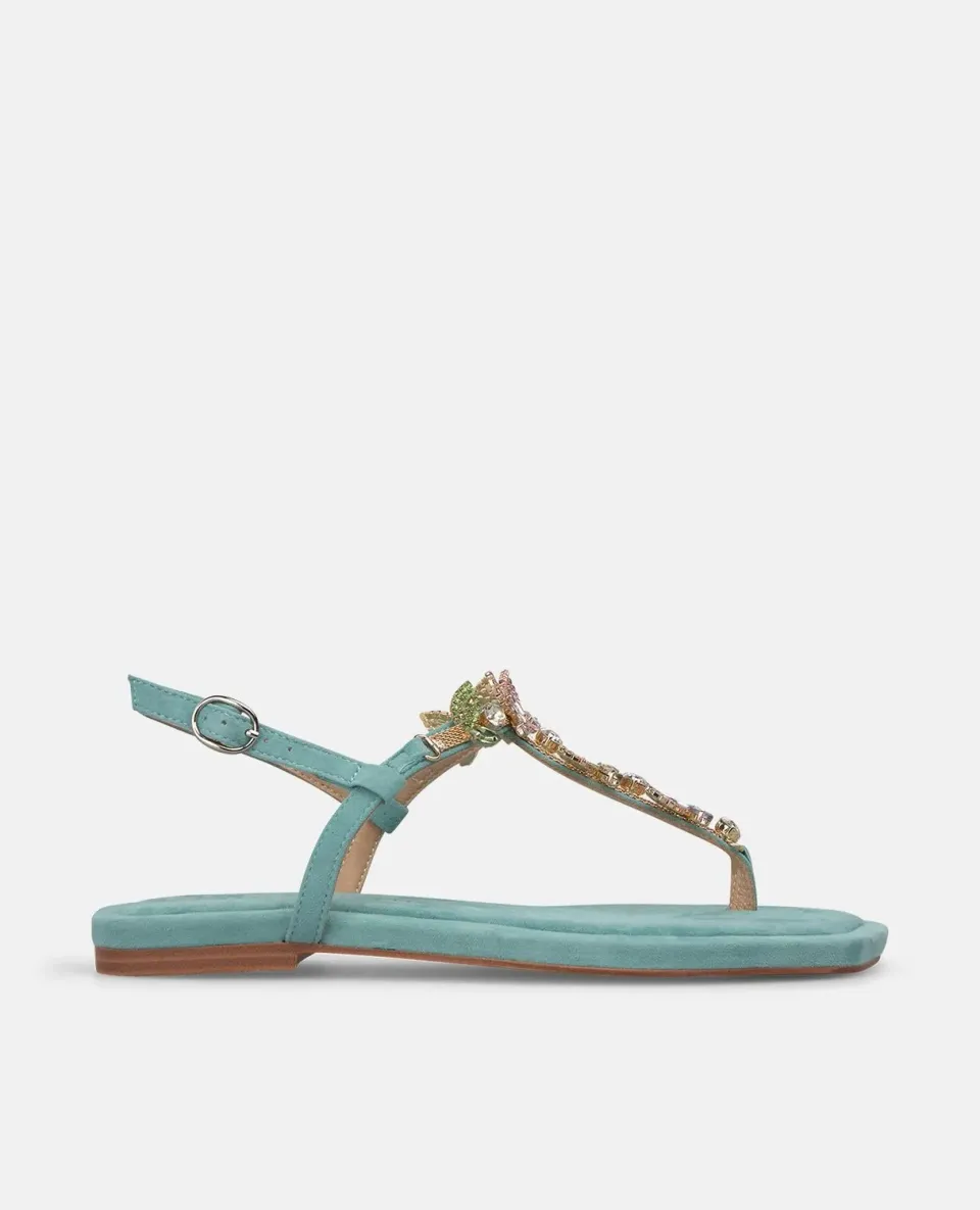 Alma en Pena V268414 sandales plates jade strass cuir
