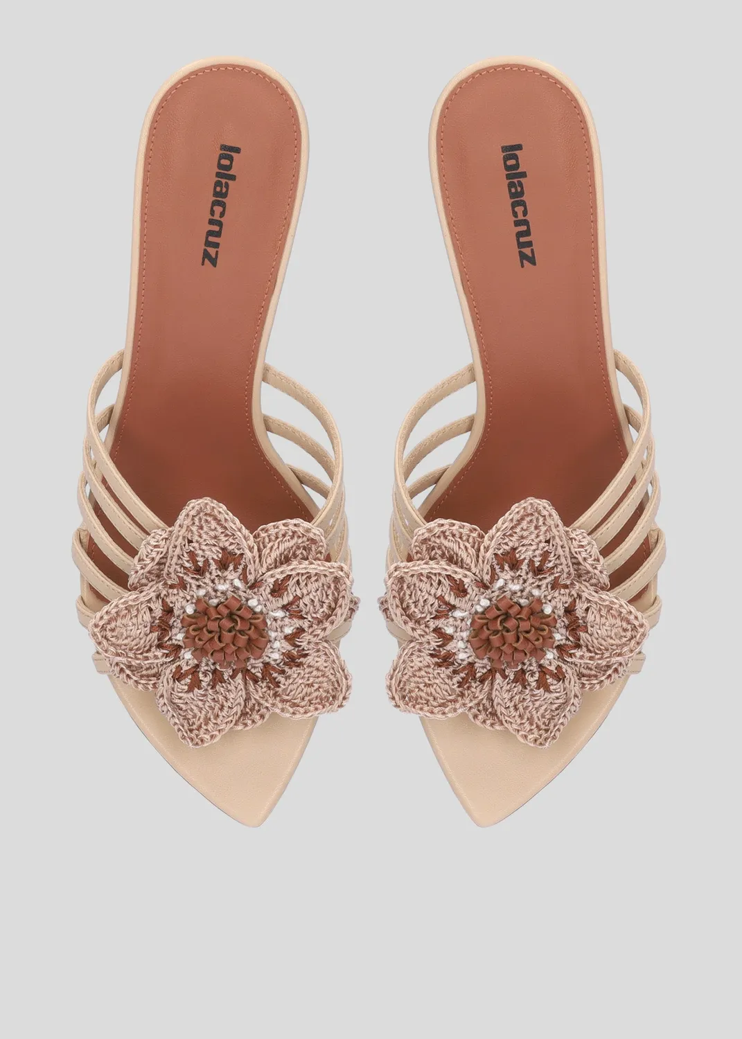 Lola Cruz Jazmin 65 mules beige talon moyen
