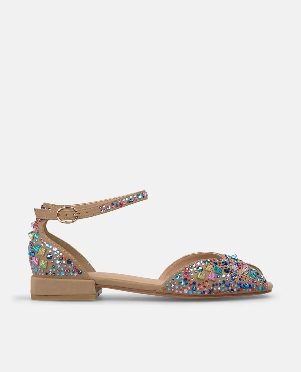 Alma en Pena V2651854 sandales bronze rejilla strass