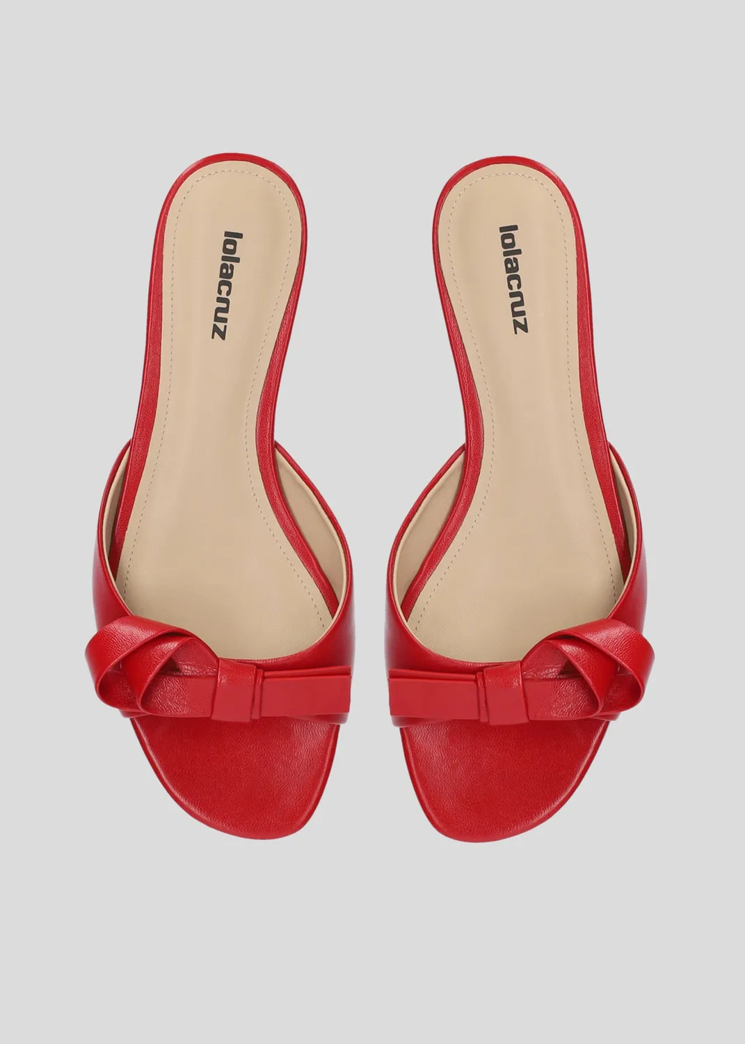 Lola Cruz Linda mules rouges 35-42
